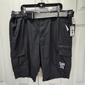 NWT Gray Cargo Shorts with Side Zipper Pockets – Size 40